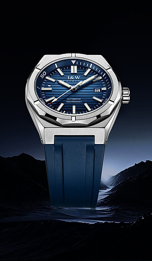 Đồng hồ nam chính hãng I&W CARNIVA 711G-S1 hàng mới,Kính sapphire chống xước ,Chống nước 50m ,Bảo hành chính hãng,Máy cơ (Automatic),dây cao su cao cấp, mặt xanh thiết kế đơn giản dễ đeo