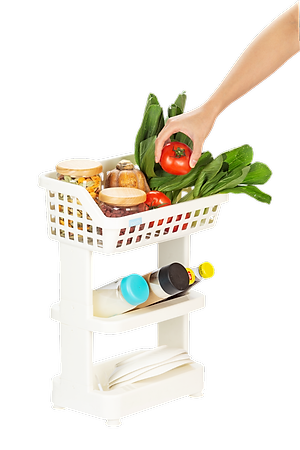 Kệ Đa Năng 3 Tầng Bằng Nhựa Cao Cấp Nachi Plus Inochi Nhật Bản - Dùng Trong Nhà Bếp, Phòng Tắm, Phòng Ngủ (298 x 190 x 376 mm)