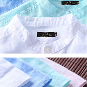 Áo sơ mi nam ngắn tay cổ trụ thời trang SITAKI vải siêu chất SM801