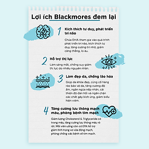 Viên Uống Dầu Cá Bổ Sung Omega Hỗ Trợ Cho Tim, Mắt và Da Blackmores Double Omega High Strength Lọ 90 Viên