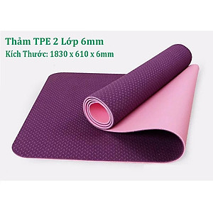 Thảm Tập YoGa TPE Cao Cấp 6 mm Loại Dày 2 Lớp GroFa - Chính Hãng