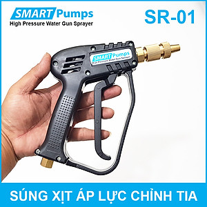 Súng xịt áp lực rửa xe vệ sinh máy lạnh tưới cây có chỉnh tia ren trong 13mm Smartpumps