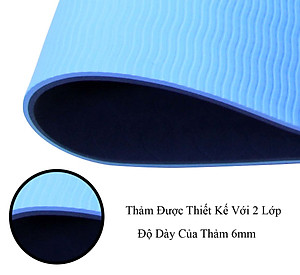 Thảm Tập Yoga 2 Lớp TPE 6mm Cao Cấp - Thảm Tập Gym và Yoga Chuyên Nghiệp QS - Nhiều Màu