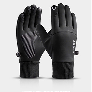 Găng tay nam mùa đông cảm ứng lót nỉ lông cực ấm lòng bàn tay chống trượt cao cấp GTN89