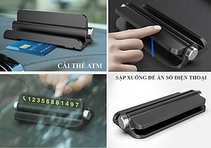 Bảng số điện thoại gắn táp lô ô tô kiêm giá để điện thoại 