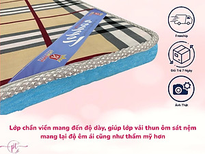 Nệm Cao Su Trải Sàn 3 Lớp Eron Êm Ái Và Thoáng Mát Dày 5cm Đủ Size Giao Màu Ngẫu Nhiên - Tặng Kèm Drap Nệm