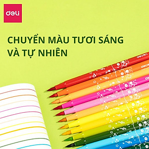 Bút Brush Bút Dạ Màu Marker Chuyên Viết Calligraphy Đầu Mềm Dành Cho Học Sinh Mĩ Thuật Hội Hoạ Deli - Tô Vẽ Truyện Tranh Manga Anime - HM555