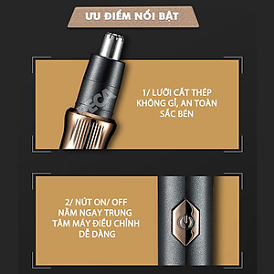 Máy tỉa lông mũi Kemei KM-323 dùng pin sạc USB tiện lợi - Hàng chính hãng