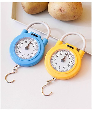 Cân cầm tay mini 10kg có móc treo tiện dụng cho việc đi chợ, du lịch, lò xo cơ học đồng hồ kim siêu chuẩn