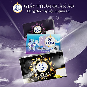 Giấy Thơm Arfum Dùng Cho Máy Sấy Làm Mềm Vải Và Chống Tĩnh Điện , Khử Mùi Tủ Giày, Tủ Quần Áo (60 Tờ/ Hộp)