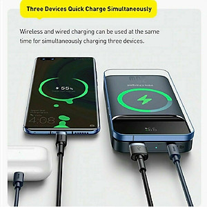 [Mẫu mới 2021]Pin dự phòng sạc không dây tích hợp nam châm Baseus Magnetic Wireless Quick Charging Power Bank (10000mAh) - Hàng chính hãng