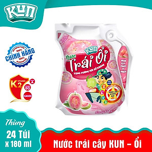 Thùng 24 Túi Nước Trái Cây Hương Ổi KUN 110ml/túi