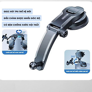 Giá Đỡ Điện Thoại trên Ô Tô, Kẹp Điện Thoại dạng Thác đổ, Không Chắn Tầm Nhìn gắn táp lô, Kính lái ô tô - Thương Hiệu RIBI - Hàng Chính Hãng