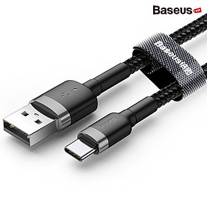 Cáp sạc nhanh, truyền dữ liệu tốc độ cao Baseus Cafule Type C cho Samsung S8/S9/ Note8/ Note9/ Xiaomi/ Huawei/ Oppo/Nokia ( 3A, Sạc nhanh Quick charge 3.0, Siêu bền)- Hàng nhập khẩu
