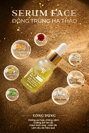 Serum Face Đông Trùng Hạ Thảo Collagen X3 Mỹ Phẩm Đông Anh Chính Hãng 15ml Serum Dưỡng Ẩm Giảm Mụn Làm Trắng Da