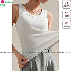 Áo sát nách, áo 3 lỗ nữ Hiền Trần BOUTIQUE form ôm không đệm ngực, chất cotton tăm lụa mềm mại, co giãn tốt- AH02