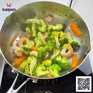 Chảo sâu lòng Inox 304 đúc liền khối 3 lớp miệng rót Kalpen Zenger 28cm, bảo hành 5 năm