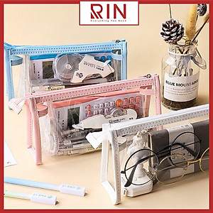 Hộp đựng bút viết / túi đựng đồ dùng trong suốt đa năng dành cho học sinh – sinh viên, văn phòng