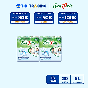 Combo 2 Tã Dán Người Lớn SunMate G2 Size XL10 (10 Miếng)