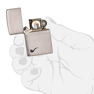 Bật Lửa Zippo Brushed Chrome Pipe