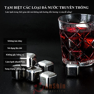 [CHÍNH HÃNG] Đá vĩnh cửu Proki inox 304 không tan hộp 8 viên chất liệu đạt chuẩn kiểm định an toàn, đá không tan, đá vĩnh cửu, đá lạnh inox vĩnh cửu, đá kim loại cao cấp 8 viên, đá lạnh tự nhiên vĩnh cửu an toàn sức khỏe