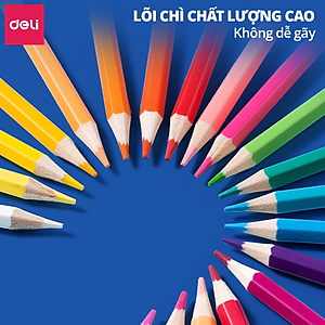 Bút Chì Màu Gốc Nước Cao Cấp Deli 24/36/48/72 Màu Hộp Thiếc - Không Dễ Gãy Tô Vẽ Tranh Chuyên Nghiệp