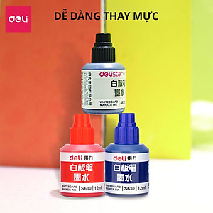 Mực Bút Lông Dầu Chính Hãng Deli - 3 Màu Mực - Dung Tích Lớn - Tiết Kiệm, Dễ Dàng Thay Thế - S630