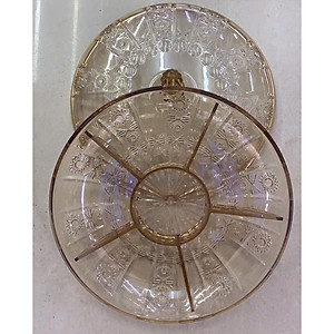 Khay đựng mứt tết  bằng nhựa trong Acrylic màu vàng