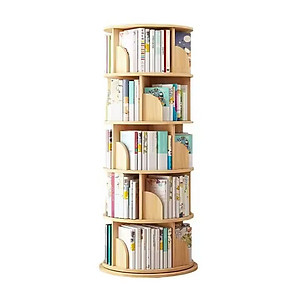 Kệ sách 4-5 tầng giá sách giá đỡ sàn sáng tạo xoay 360 độ giá sách bằng gỗ cho trẻ em sử dụng tại nhà