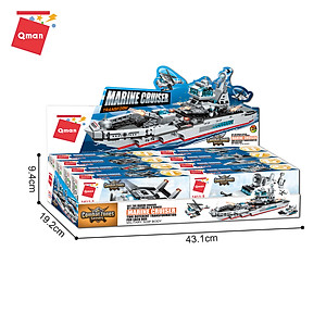 Đồ chơi xếp hình, lắp ráp Qman 1411 - Tàu tuần dương biển (700 mảnh ghép)