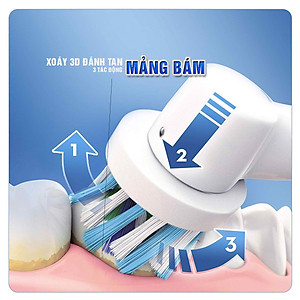 Cho máy Oral B Braun Cross Action EB50A, Bộ 4 đầu bàn chải đánh răng điện đánh tan mảng bám Minh House