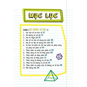 Sách sổ tay toán học, tổng hợp kiến thức toán từ lớp 4 đến lớp 9 - bìa cứng, in màu