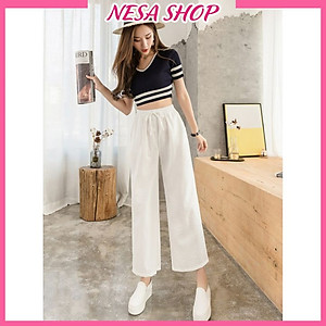 Quần nữ ống rộng, dài, chất liệu Đũi mát, vải mềm mịn, form rộng, thoải mái, phong cách trẻ trung QKH.51