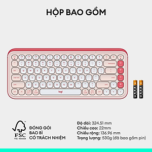 Bàn phím Bluetooth không dây Logitech POP ICON KEYS - Hàng Chính Hãng