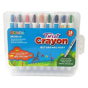 Bút Sáp Màu Xoay - 18 Màu DK 3302-18 (Hộp Nhựa PP)