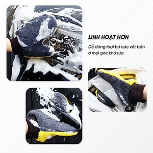 Găng Tay Rửa Xe 2 Mặt Sợi Vải Siêu Mịn, Không Gây Trầy Xước Bề Mặt Sơn | Găng Tay Rửa Xe 2 Mặt Giúp Rửa Xe Nhanh Chóng, Tạo Bọt Tốt, Tránh Trầy Xước Bề Mặt Sơn