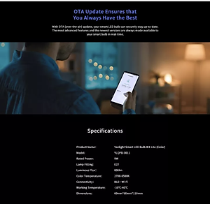  Bóng đèn Led thông minh Xiaomi Yeelight Bulb W3 đui xoắn E27 (RGB 16 triệu màu) - tích hợp Razer Chroma