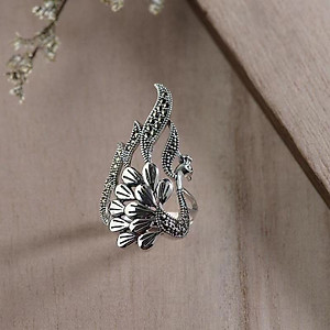 NHẪN CHIM CÔNG - KHỔNG TƯỚC MẠ BẠC - BIỂU TƯỢNG QUYẾN RŨ , QUYỀN LỰC