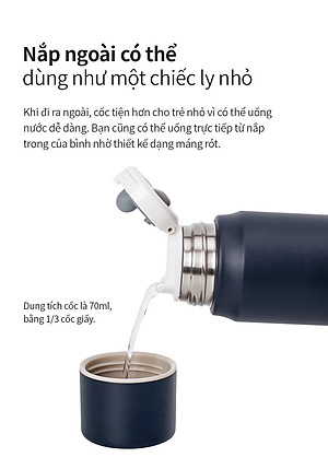 Bình giữ nhiệt Lock&Lock 505ml Maman Cup Vacuum Bottle LHC1487 - Hàng chính hãng, nắp dùng làm cốc nước uống - JoyMall