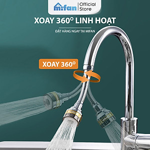Đầu vòi rửa bát tăng áp đồng thau inox 304 cao cấp Mifan - 3 Chế độ phun cực mạnh, xoay 360 - Sử dụng cho bồn rửa chén bát