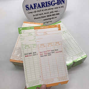 BỘ 5 XẤP THẺ GIẤY CHẤM CÔNG