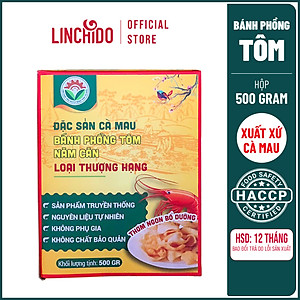Đặc sản Cà Mau - Bánh Phồng Tôm Năm Căn - Loại Thượng Hạng ( Hộp 500 GRAM )