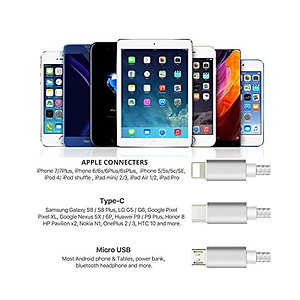 Cáp Sạc 3 Đầu Đa Năng Cho Samsung, Xiaomi, iPhone, iPad – Hàng Chính Hãng