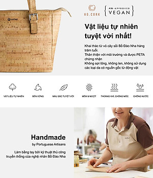 Túi Đeo Vai Nữ Satchel - HGcork Corkor CK149 - Da Cork Thực Vật Cao Cấp - Hàng Chính Hãng, Sản Xuất Tại Bồ Đào Nha