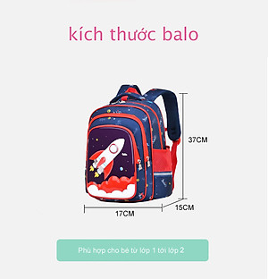 Balo học sinh cấp 1 cặp sách trẻ em đi học tiểu học lớp 1 lớp 2 cho bé trai gái Bibobaby 1413