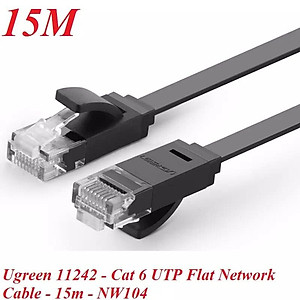 Ugreen UG50180NW102TK 15M màu Đen Cáp mạng LAN CAT6 dây dẹt - HÀNG CHÍNH HÃNG