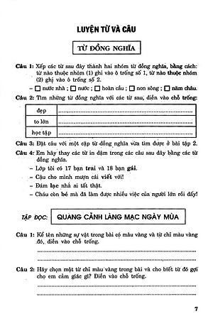 Sách Câu Hỏi Và Bài Tập Trắc Nghiệm Tiếng Việt Lớp 5 Tập 1