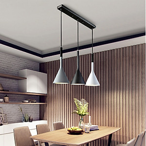 Đèn treo thả trần cao cấp trang trí bàn ăn cao cấp VERSION 3 bóng ngang