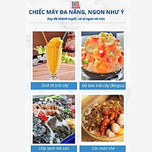 Máy xay đá tuyết, Máy bào đá 8 lưỡi, 2 nắp cao cấp Mitomo MBD-600 MAX- Hàng chính hãng