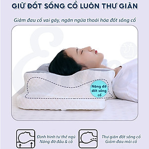 Gối công thái học EMA thế hệ thứ 2 - Chống đau cổ vai ngáy, chống ngủ ngáy, hỗ trợ ngủ nhanh
